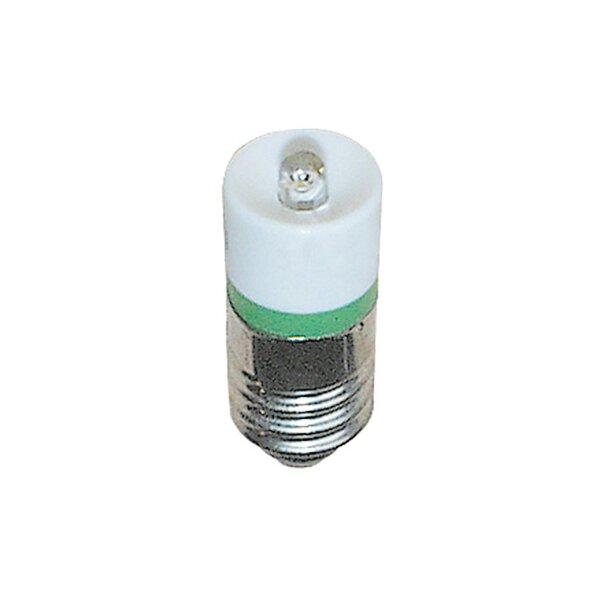 LED-Single 10x25mm E10 12-14VAC/DC grün mit Einweggleichrichter 35199 AUSLAUF