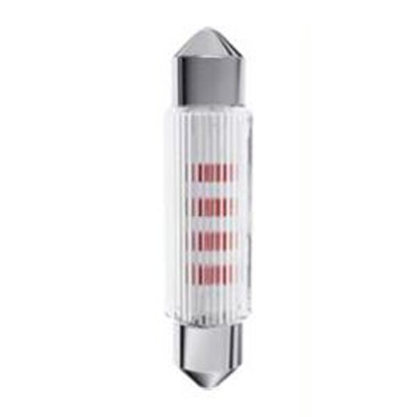LED-Soffittenlampe 11x39mm 12-14VAC/DC rot 2 Chip mit Brückengleichrichter 35143